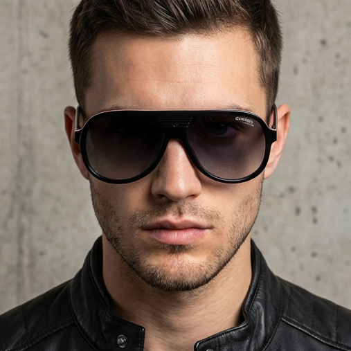 Carrera Sunglasses C SPORT 07/S 807WJ Men Black Pilot-Aviator Full Rim Grey Polarized 59mm