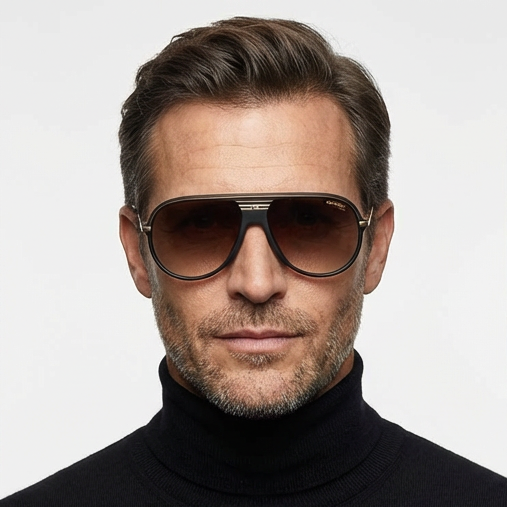 Carrera Sunglasses Carrera Sunglasses C SPORT 06/S I4686 Men Black Pilot-Aviator Full Rim Brown 61mm Eyeglasses Eyewear designer