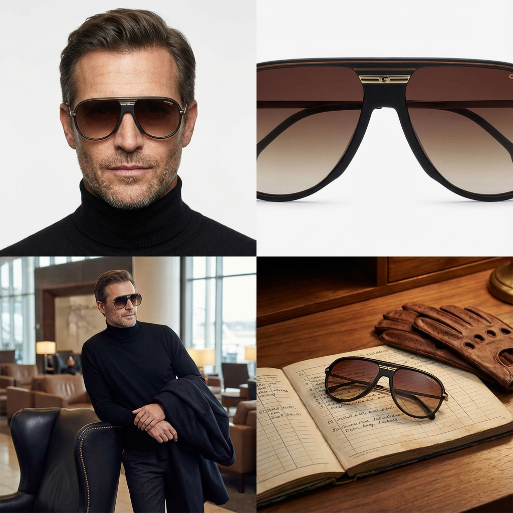 Carrera Sunglasses Carrera Sunglasses C SPORT 06/S I4686 Men Black Pilot-Aviator Full Rim Brown 61mm Eyeglasses Eyewear designer