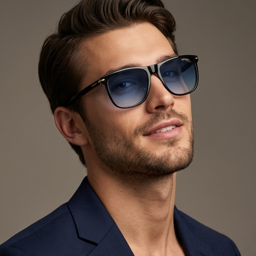Carrera Sunglasses Carrera Sunglasses CARRERA 349/S 2M208 Men Black Rectangular Full Rim Blue Gradient 57mm Eyeglasses Eyewear designer