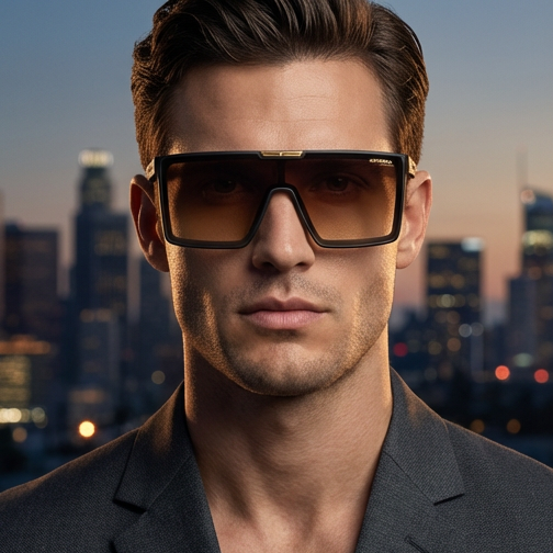 Carrera Sunglasses Carrera Sunglasses VICTORY C 07/S 39986 Men Black Shield Square Brown 86mm Eyeglasses Eyewear designer