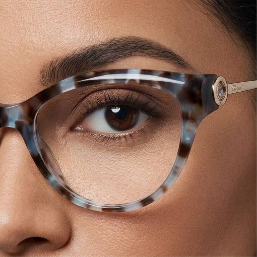 Chopard Eyeglasses Chopard Eyeglasses Women Black Full Rim Acetate Cat Eye Frames VCH323S 06WS 53mm Eyeglasses Eyewear designer