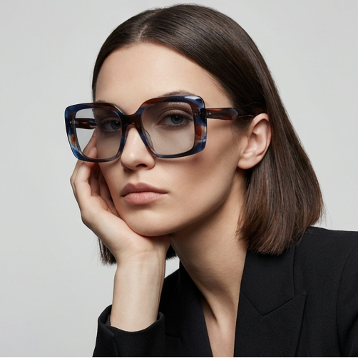 Dita Sunglasses Dita Sunglasses Blue Brown Tortoiseshell Rectangular Full Rim Women DTS716-A-02 ADABRAH53mm Eyeglasses Eyewear designer