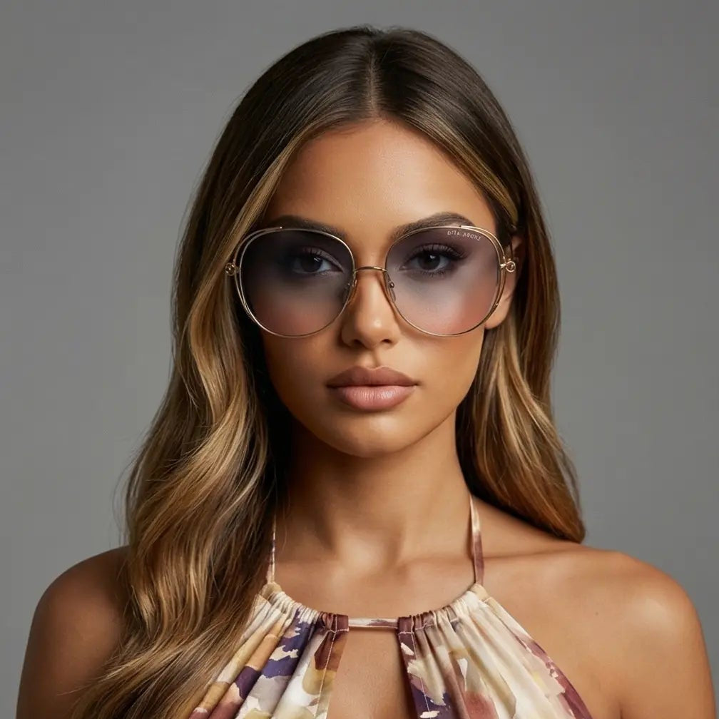 Dita Sunglasses Dita Sunglasses DTS156-A-01 AROHZ Gold Round Gradient 62mm Eyeglasses Eyewear designer