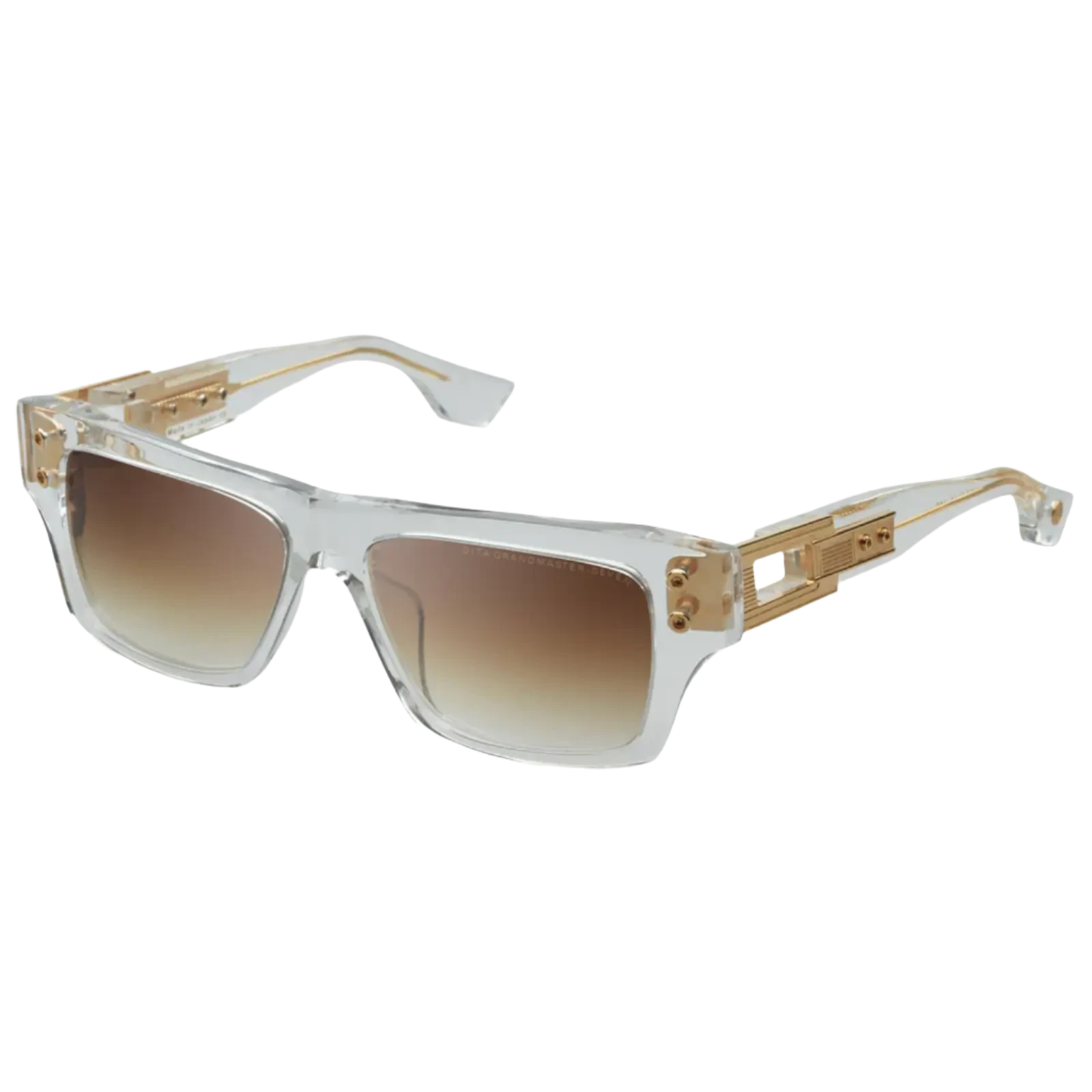 Dita Sunglasses Dita Sunglasses DTS407-A-02 GRANDMASTER-SEVEN - Crystal Clear/Yellow Gold Rectangle Eyeglasses Eyewear UK USA Australia 