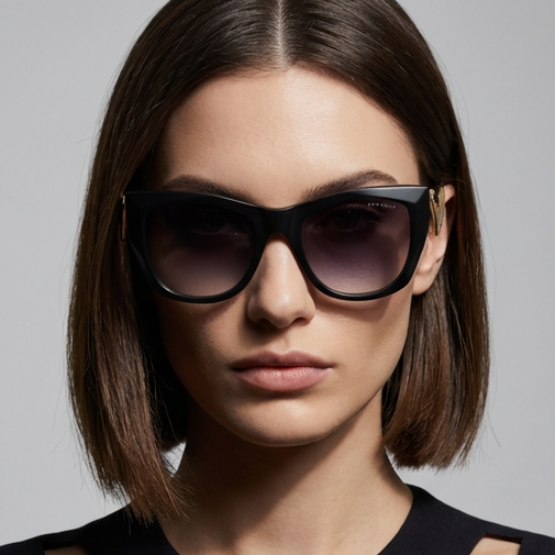 Dita Sunglasses Dita Sunglasses DTS438-A-01 Icelus Black Cat Eye Purple Gradient Women 55mm Eyeglasses Eyewear designer