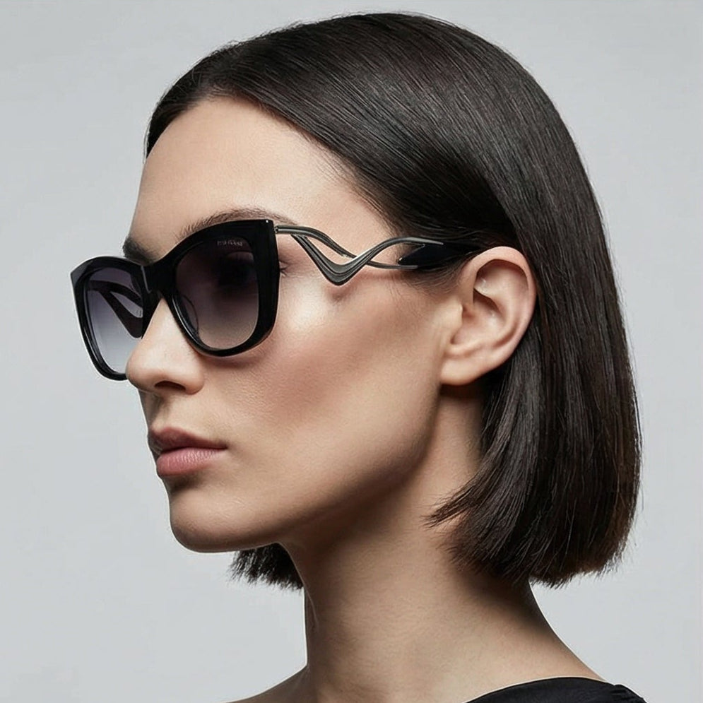 Dita Sunglasses Dita Sunglasses DTS438-A-02 Icelus Black Cat Eye Purple Gradient Women 55mm Eyeglasses Eyewear designer