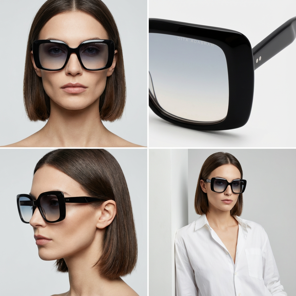 Dita Sunglasses Dita Sunglasses DTS716-A-01 Adabrah Black Butterfly Gradient Women 53mm Eyeglasses Eyewear designer