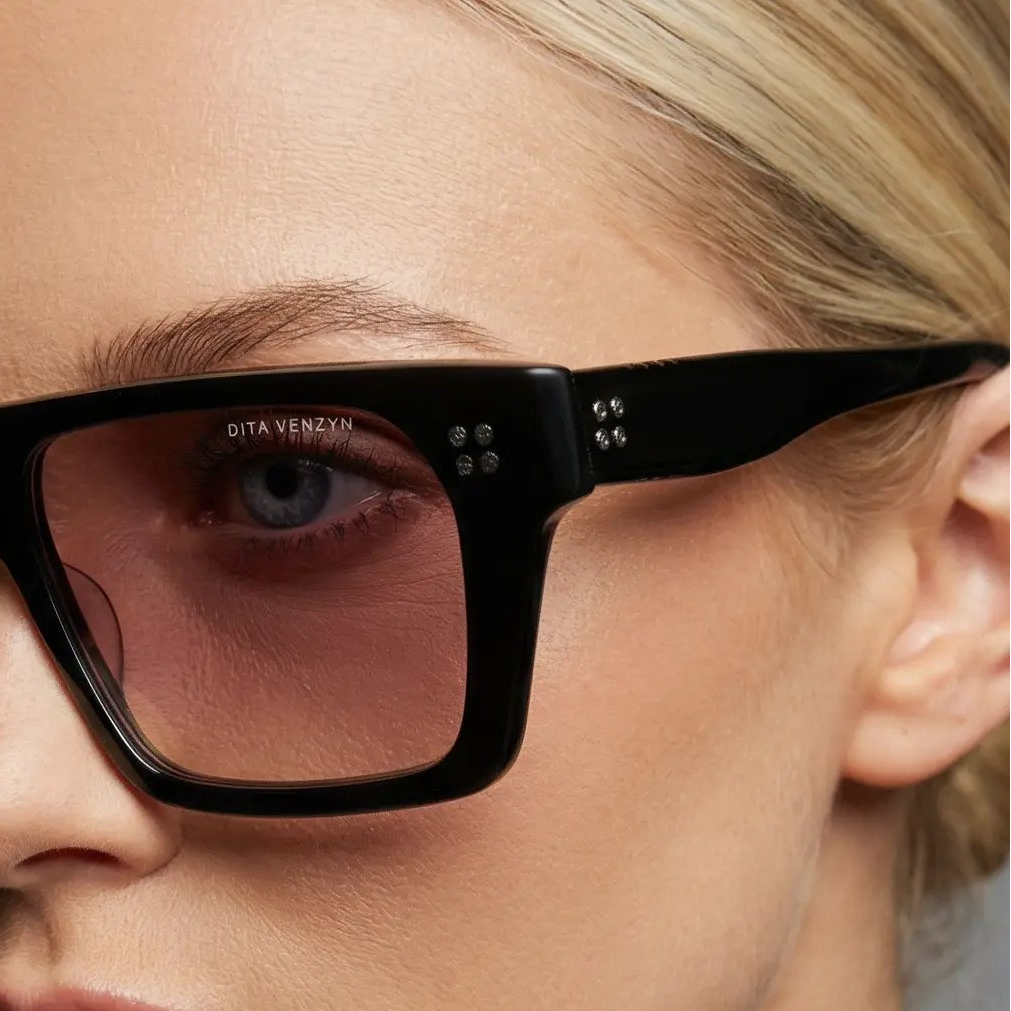 Dita Sunglasses DITA Sunglasses DTS720-A-03 Venzyn Black Square Mirrored  56mm Eyeglasses Eyewear designer