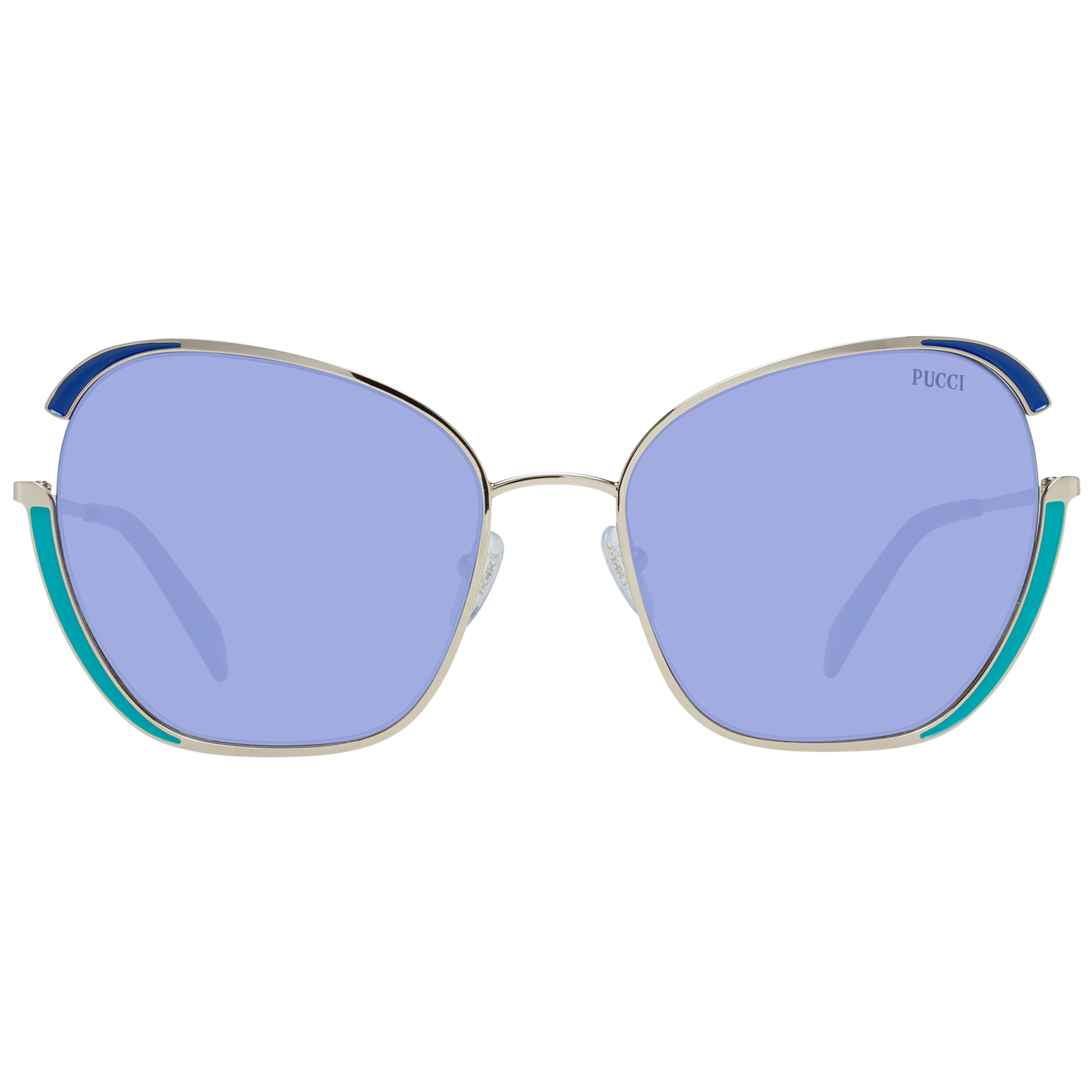 Emilio Pucci Sunglasses Emilio Pucci Sunglasses EP0131 28W 58mm - Women Gold/Blue Gradient Butterfly Full-Rim Eyeglasses Eyewear UK USA Australia 