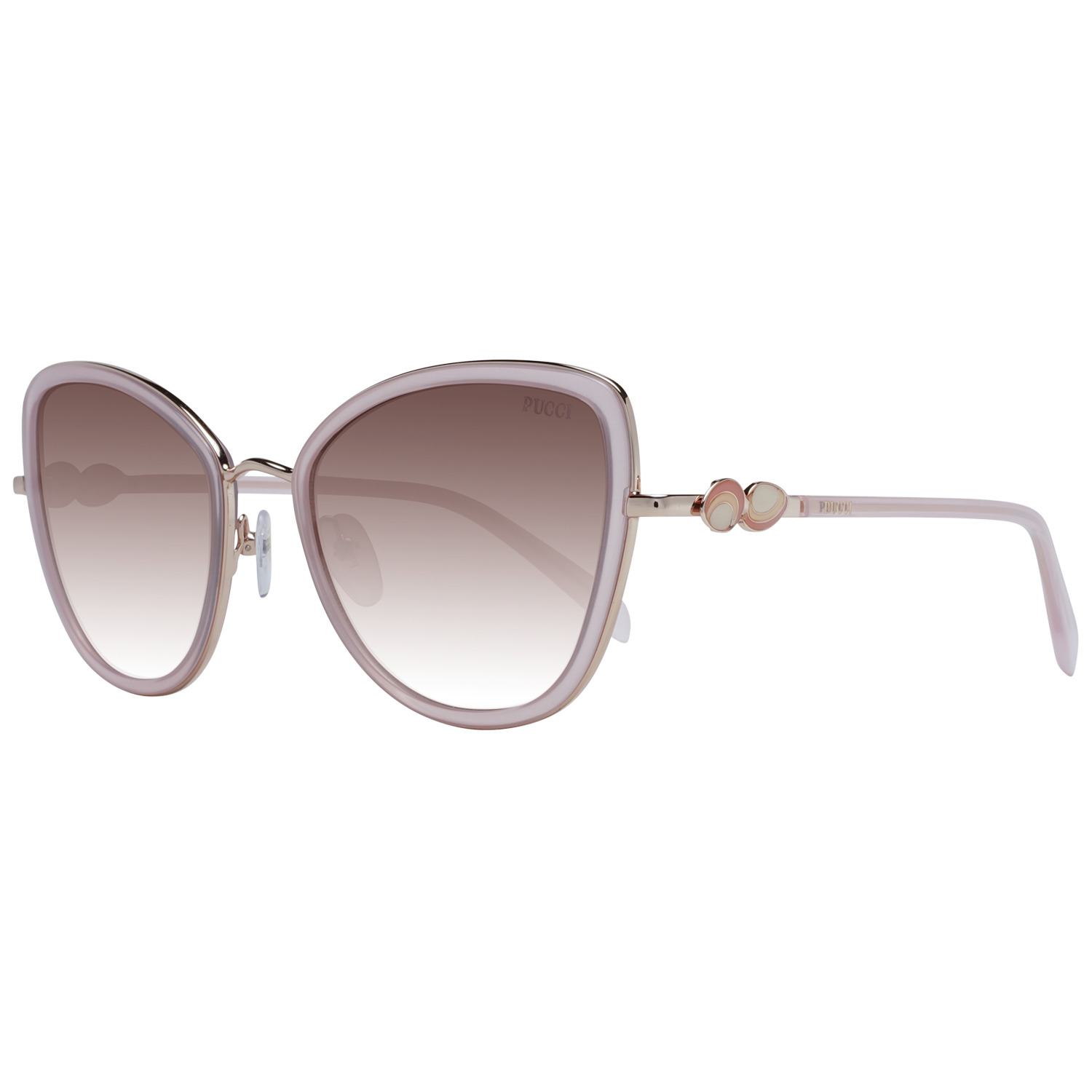 Emilio Pucci Sunglasses Emilio Pucci Sunglasses EP0184 74F 57mm - Women Rose/Brown Gradient Butterfly Full-Rim Eyeglasses Eyewear UK USA Australia 