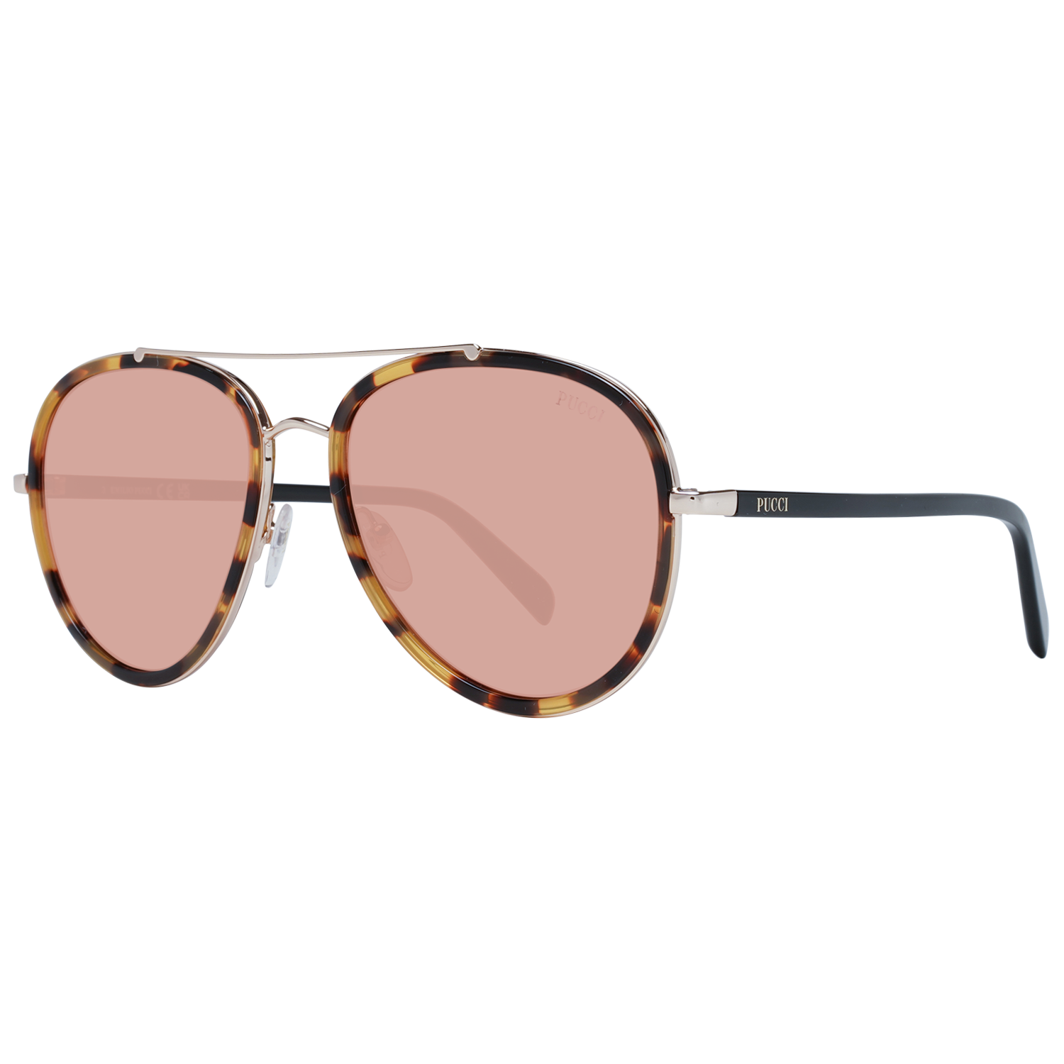 Emilio Pucci Sunglasses Emilio Pucci Sunglasses EP0185 56E 57mm - Women Brown/Brown Mirrored Pilot Full-Rim Eyeglasses Eyewear UK USA Australia 