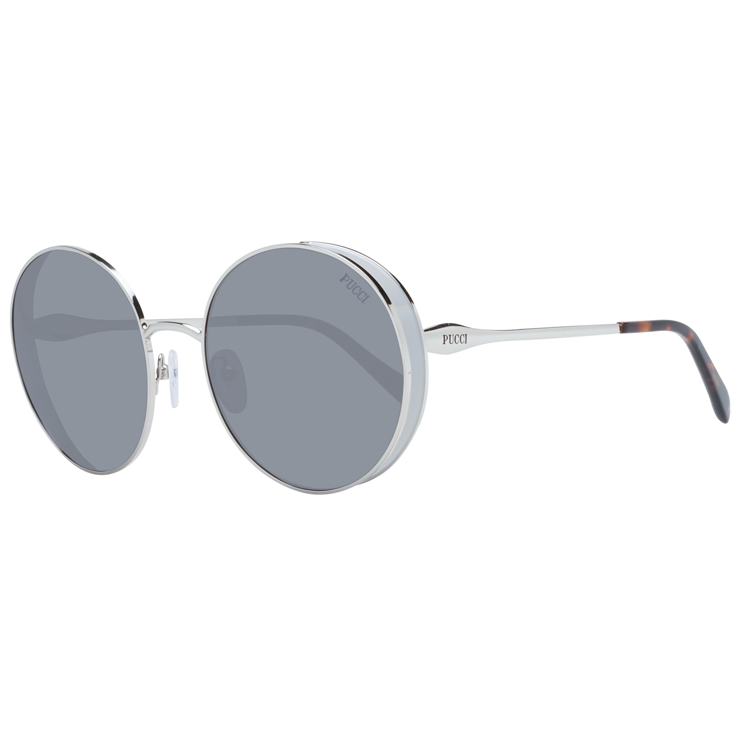 Emilio Pucci Sunglasses Emilio Pucci Sunglasses EP0187 16A 56mm - Women Silver/Grey Gradient Round Full-Rim Eyeglasses Eyewear UK USA Australia 