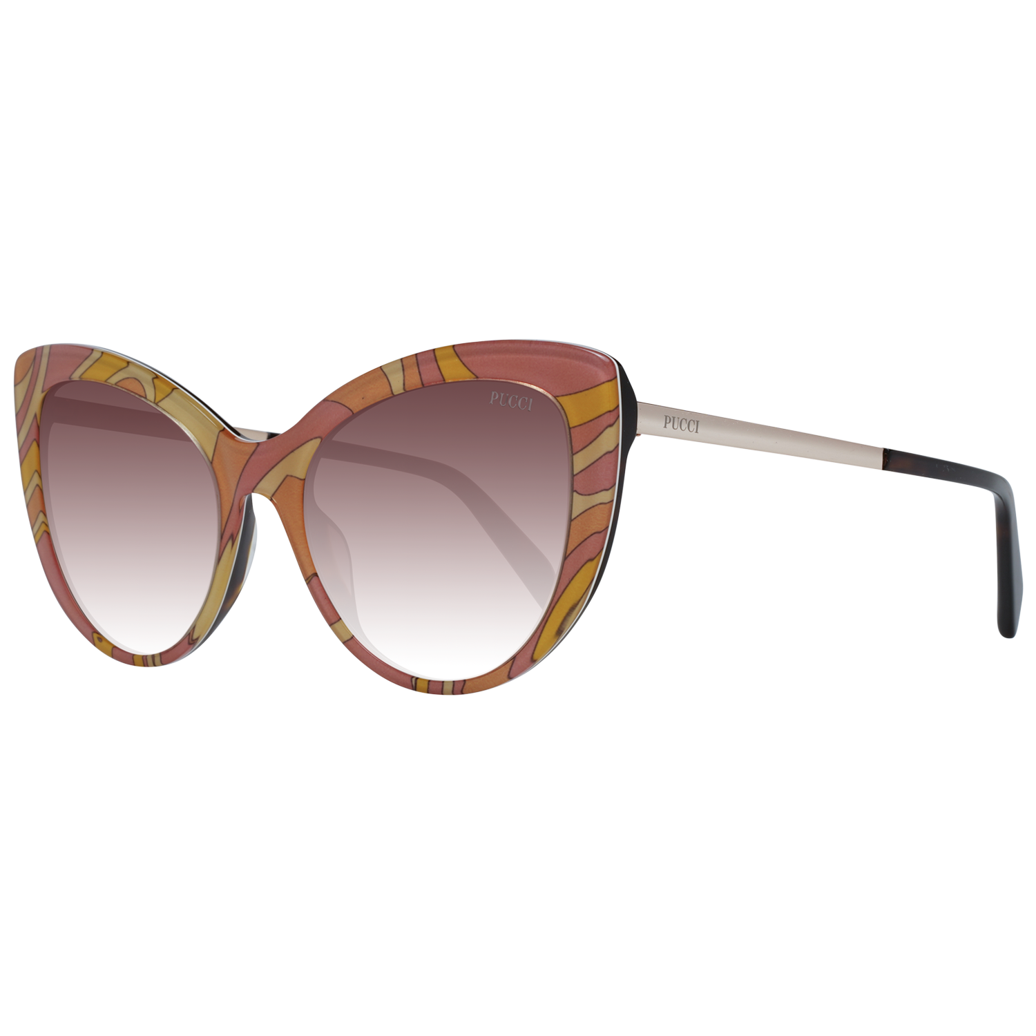 Emilio Pucci Sunglasses Emilio Pucci Sunglasses EP0191 74F 56mm - Women Brown/Brown Gradient Cat-Eye Full-Rim Eyeglasses Eyewear UK USA Australia 