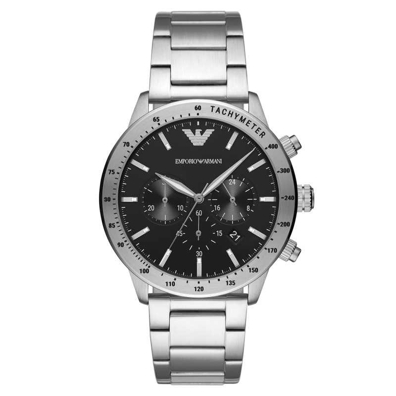 Emporio Armani Watches Emporio Armani Men's Watch AR11241 Chronograph Stainless Steel Luxury Silver-Tone Timepiece Eyeglasses Eyewear UK USA Australia 