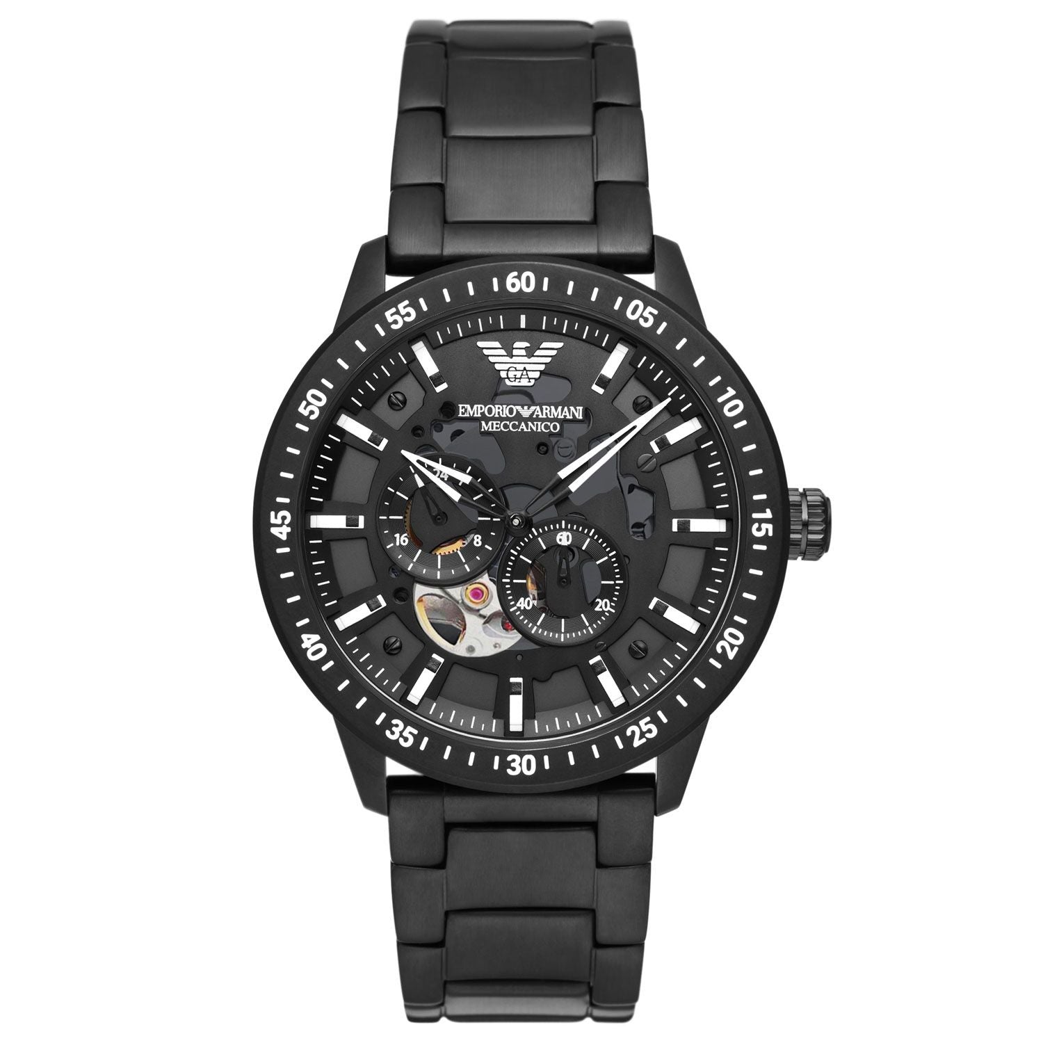 Emporio Armani Watches Emporio Armani Men’s Watch AR60054 Mario Black-Tone Automatic Sleek | Modern Design Eyeglasses Eyewear UK USA Australia 