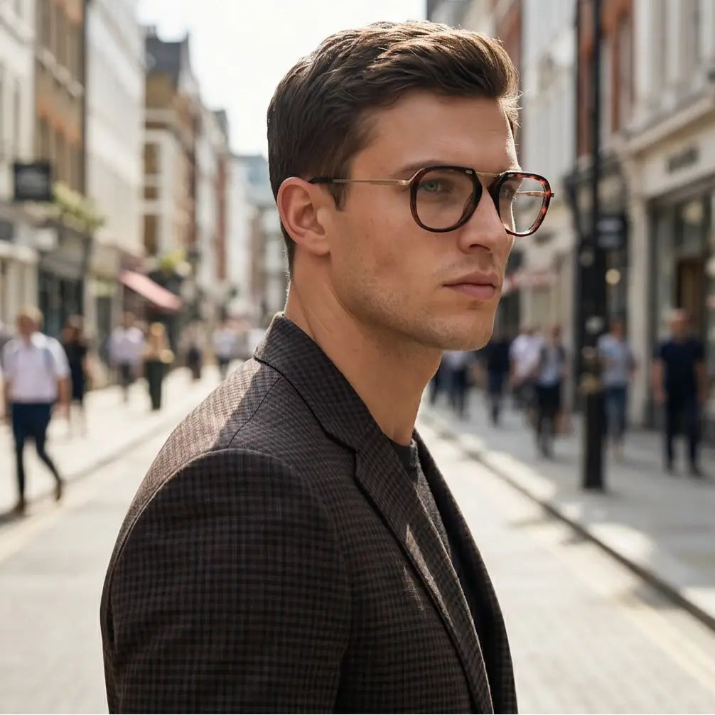 Ermenegildo Zegna Eyeglasses Ermenegildo Zegna Eyeglasses EZ5272 054 Red Tortoise Metal Aviator Frames 50mm Eyeglasses Eyewear designer