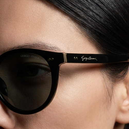 Giorgio Armani Sunglasses Giorgio Armani Sunglasses Black Round Unisex Grey Lenses 0AR8199U 587587 50mm Eyeglasses Eyewear designer