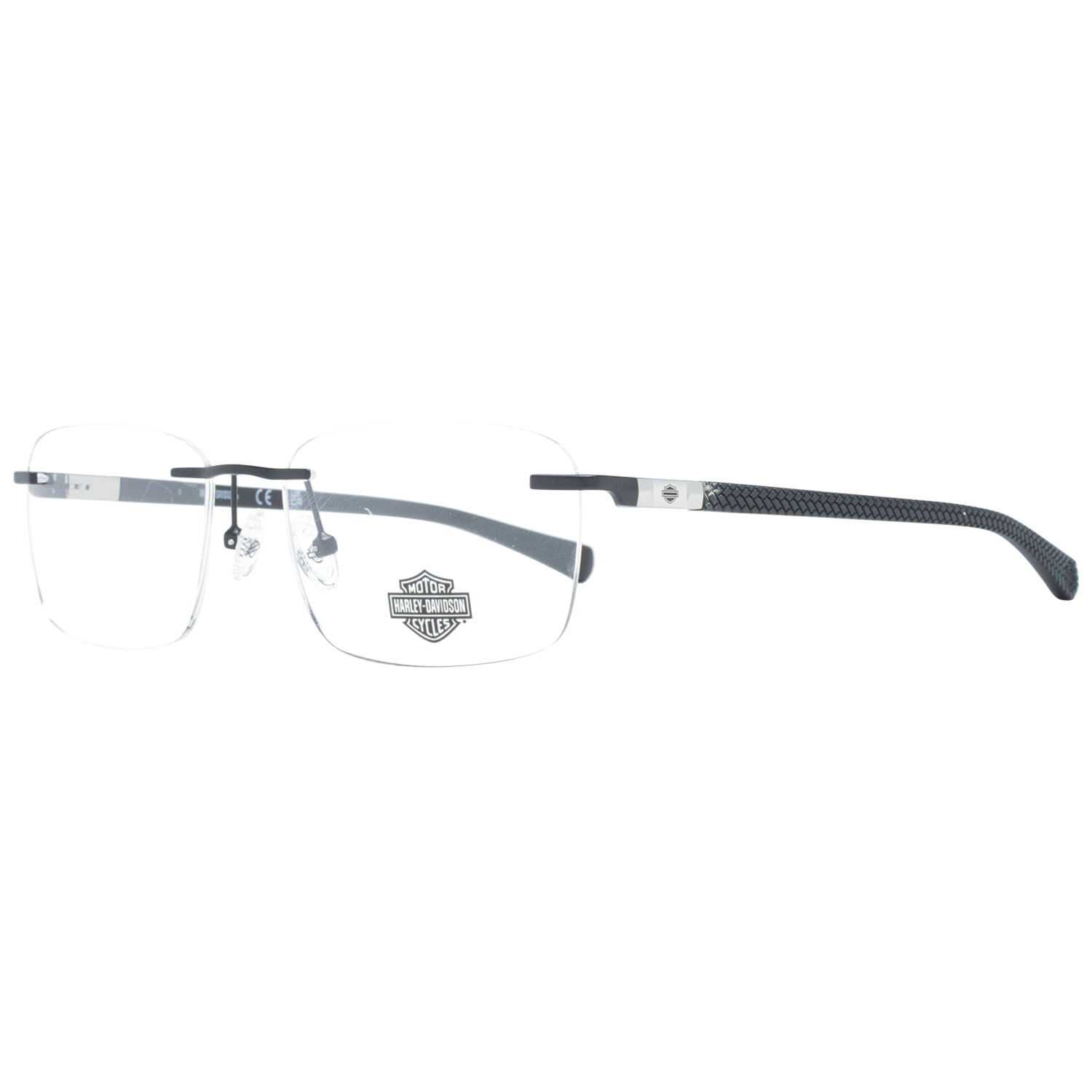 Harley-Davidson Frames Harley-Davidson HD0810 002 55mm - Black Metal Rimless Rectangular Frames Eyeglasses Eyewear UK USA Australia 