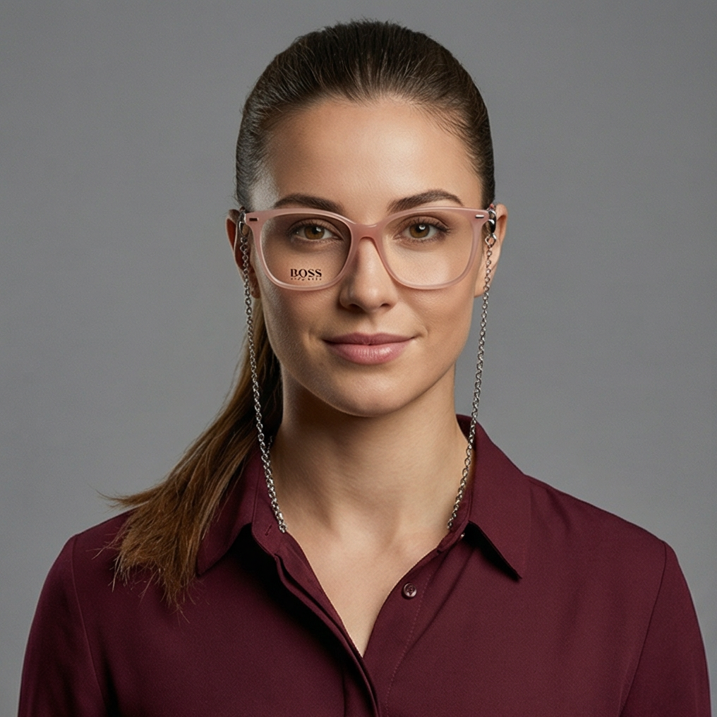 Hugo Boss Eyeglasses Hugo Boss Eyeglasses BOSS 1390 FWM Cream Rectangle Full Rim Acetate Frames 55mm Eyeglasses Eyewear designer