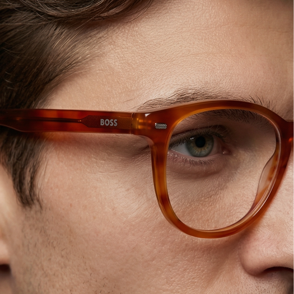 Hugo Boss Eyeglasses Hugo Boss Eyeglasses BOSS 1479/F GMV Men Brown Round Frames 52mm Eyeglasses Eyewear designer