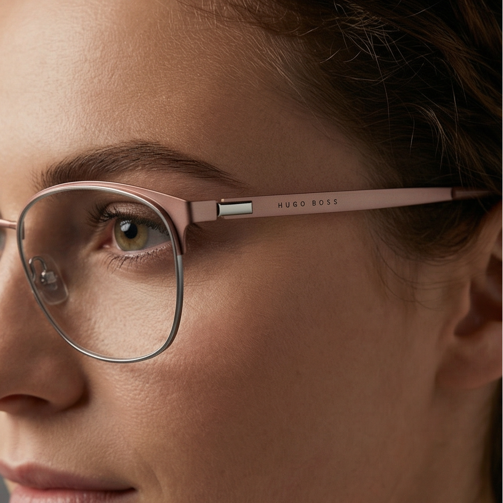 Hugo Boss Eyeglasses Hugo Boss Eyeglasses Frames BOSS 1165 8KJ 53mm Women Rose Rectangular Eyeglasses Eyewear designer