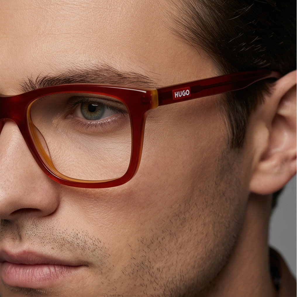 Hugo Boss Eyeglasses Hugo Boss Eyeglasses HG 1201 GLN18 Brown Rectangular Full Rim Acetate Frames 52mm Eyeglasses Eyewear designer