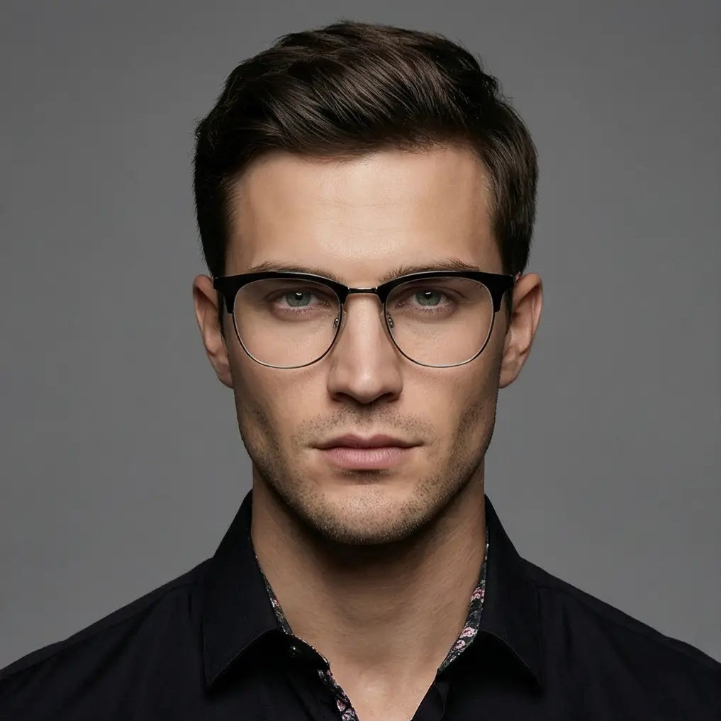 Hugo Boss Eyeglasses Hugo Boss Eyeglasses HG1208/S TI799 Black Oval Frames Men 52mm Eyeglasses Eyewear designer