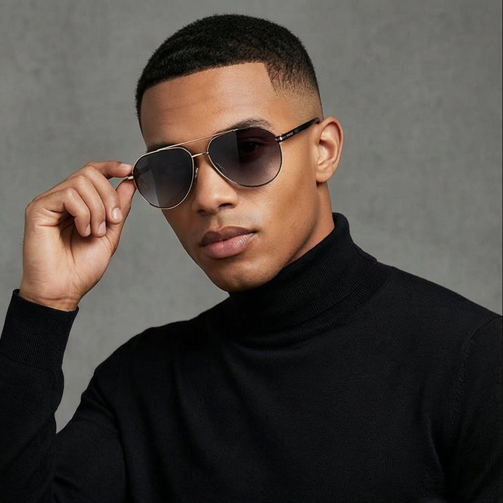 Hugo Boss Sunglasses Hugo Boss Sunglasses BOSS 1747/S RHL9O Men Black Gold Pilot-Aviator Grey Gradient 60mm Eyeglasses Eyewear designer