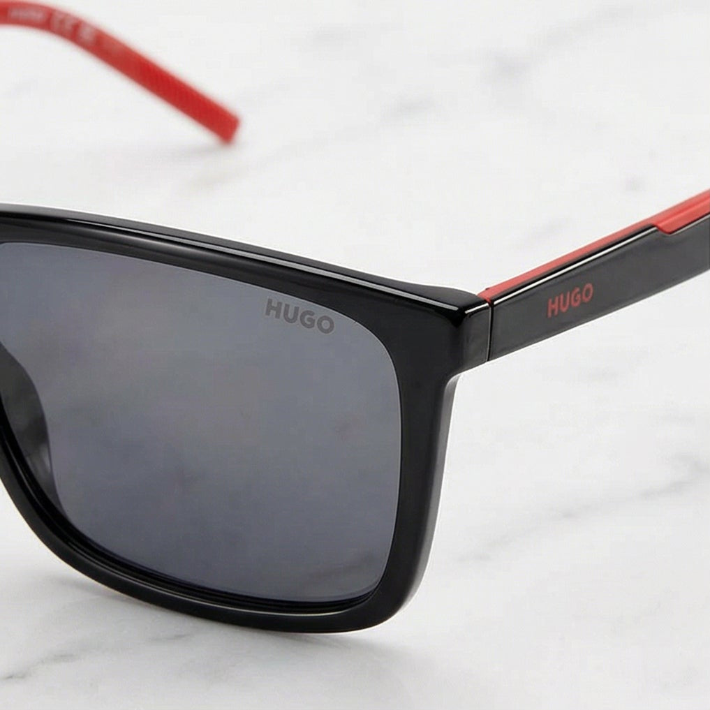 Hugo Sunglasses Hugo Boss Sunglasses HG 1337/S 807IR Men Black Rectangular Full Rim Grey 58mm Eyeglasses Eyewear designer