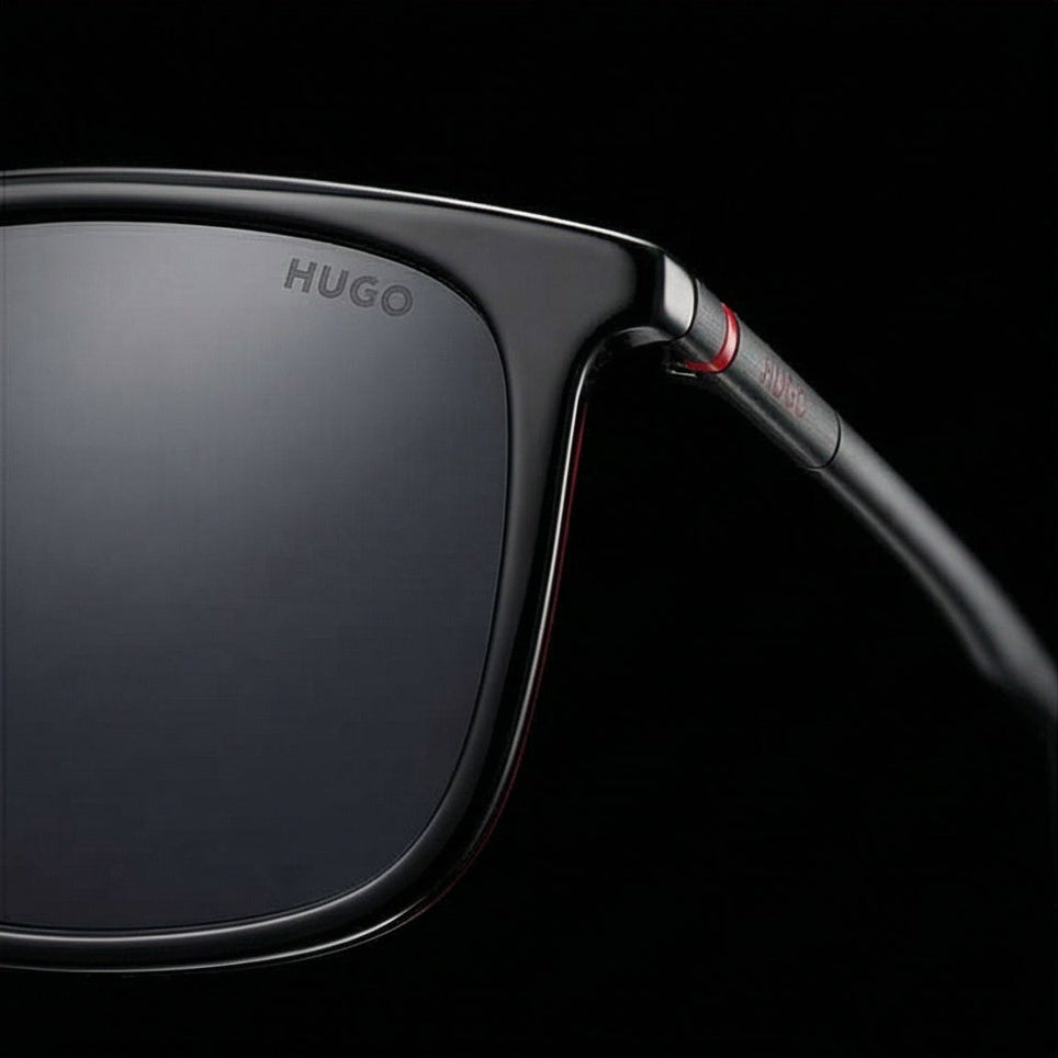 Hugo Sunglasses Hugo Boss Sunglasses HG 1344/S 807IR Men Black Rectangular Full Rim Grey 55mm Eyeglasses Eyewear designer