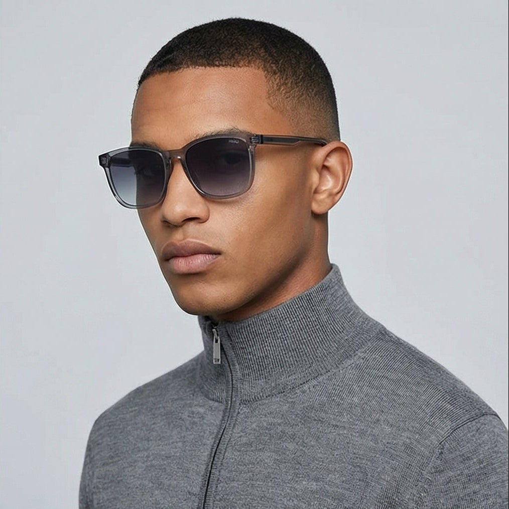 Hugo Sunglasses Hugo Boss Sunglasses HG 1356/S KB79O Men Grey Square Full Rim Grey Gradient 55mm Eyeglasses Eyewear designer