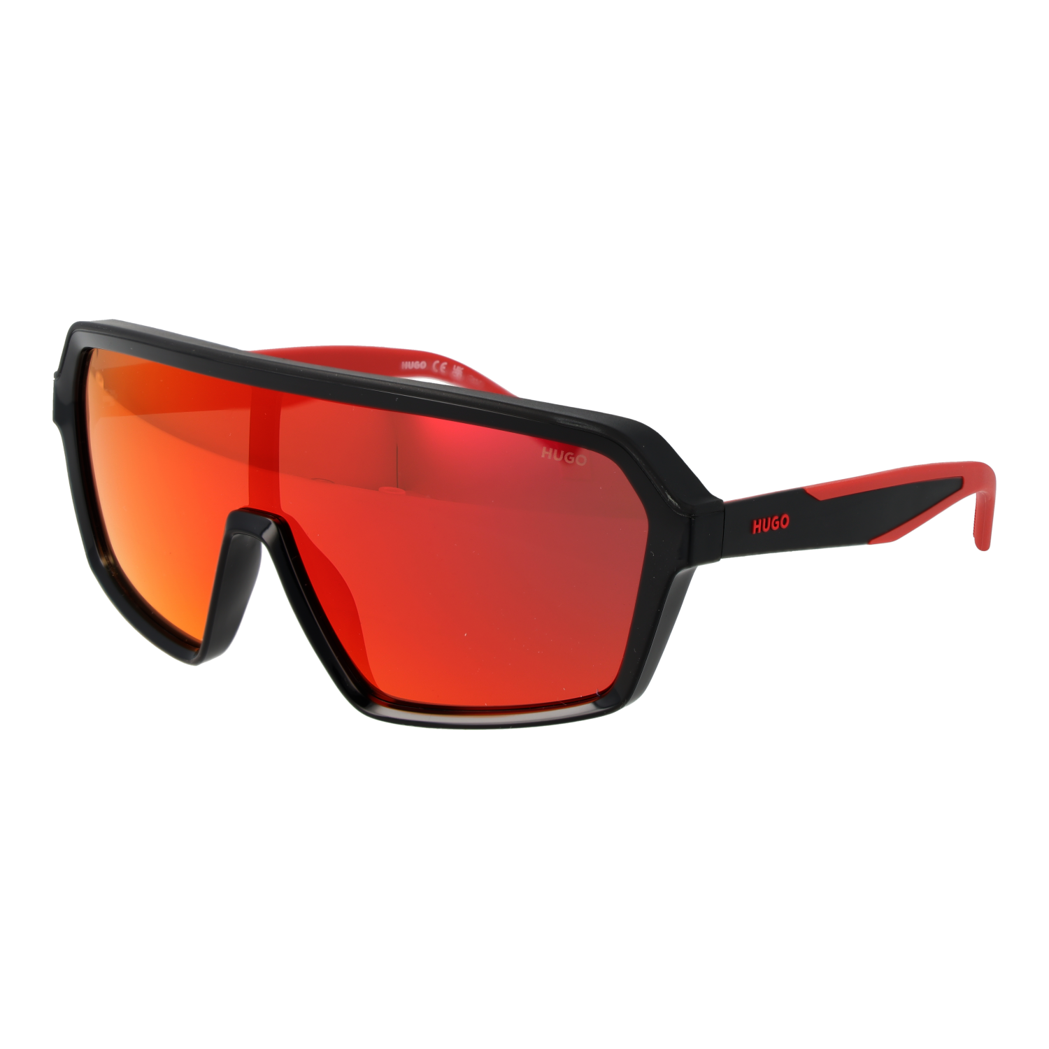Hugo Boss Sunglasses Men Black Orange Mirrored Shield HG Hugo Boss Sunglasses Men Black Orange Mirrored Shield HG