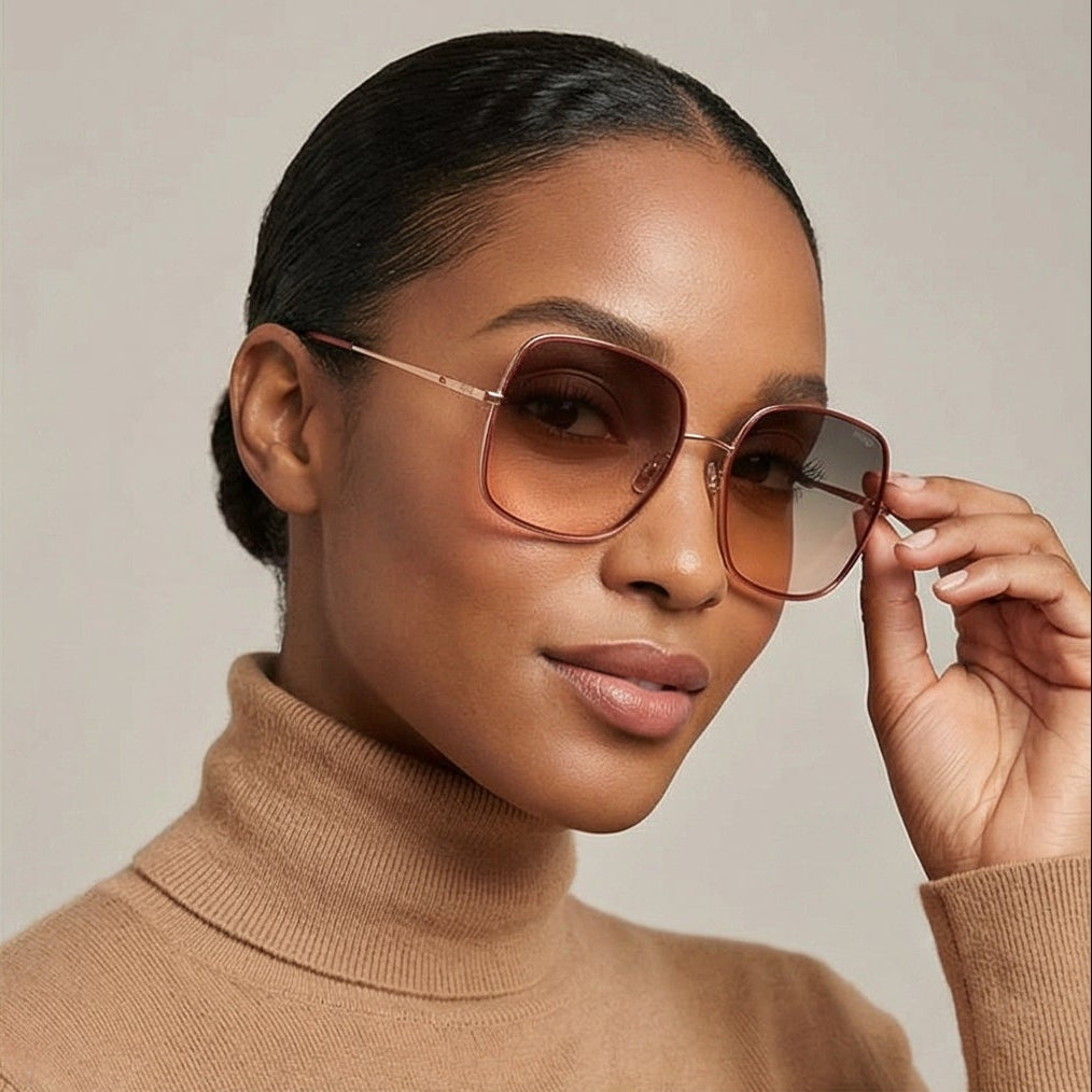 Hugo Sunglasses Hugo Sunglasses HG1293/S OFYHA Women Red Square Full Rim Brown Gradient 58mm Eyeglasses Eyewear designer