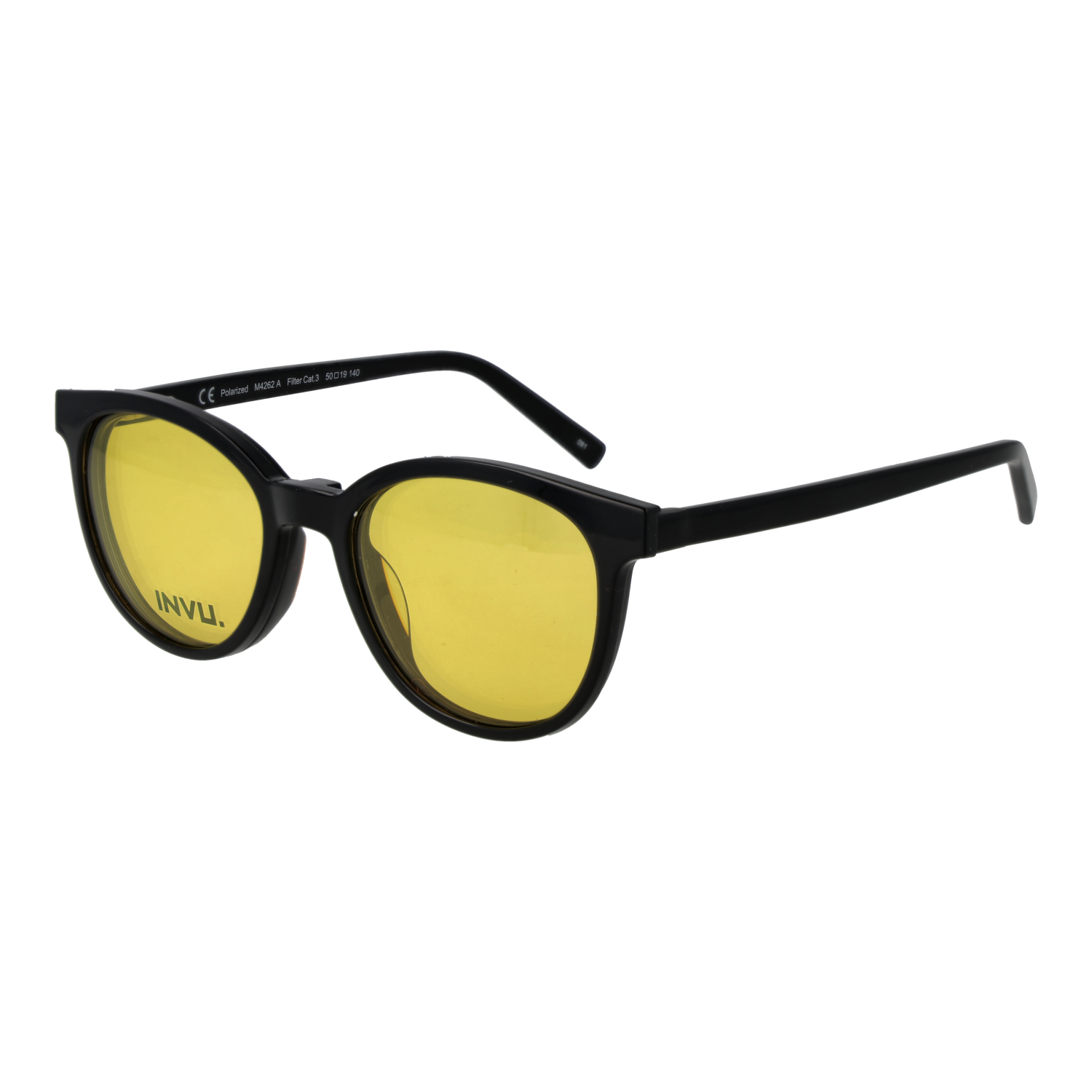 Invu Frames with Sunglasses-Clips Invu Frames with Sunglasses-Clips M4262 A 50 Eyeglasses Eyewear designer