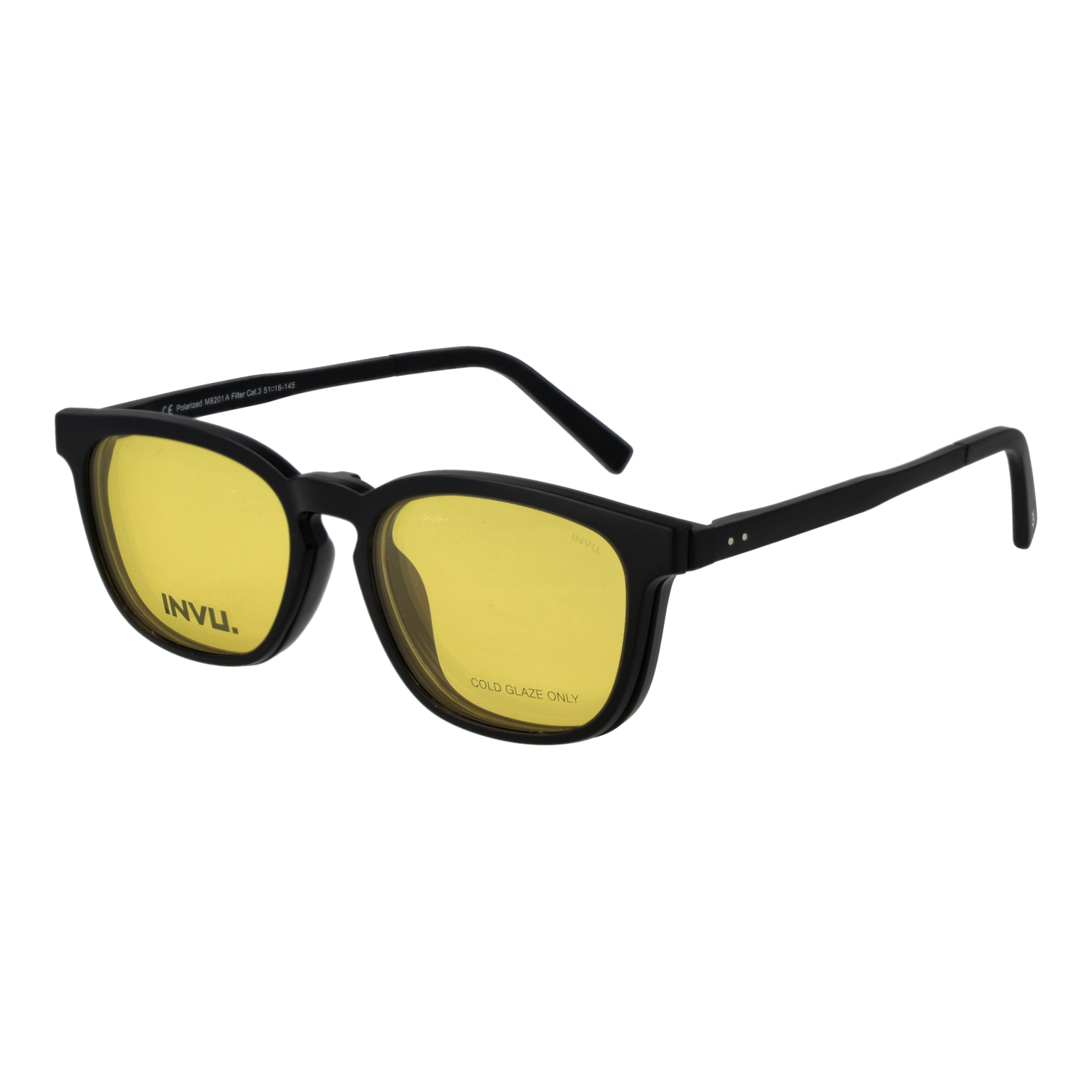 Invu Frames with Sunglasses-Clips Invu Frames with Sunglasses-Clips M8201 A 51 Eyeglasses Eyewear designer
