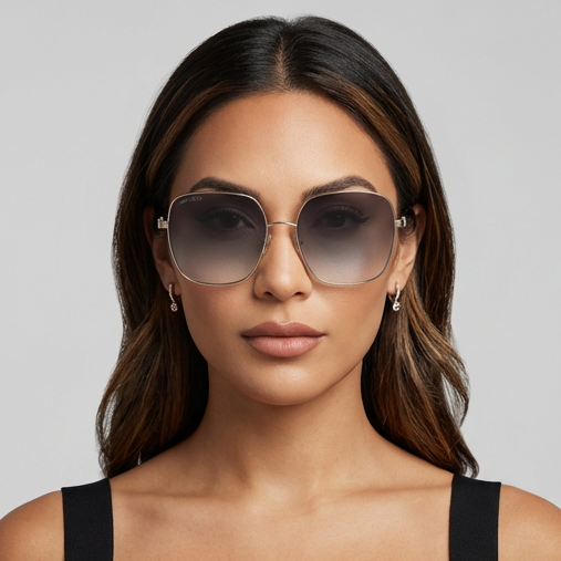 Jimmy Choo Sunglasses Jimmy Choo Sunglasses Women's Gold Square Metal Gradient KORI/G/SK 06JHA 60mm Eyeglasses Eyewear designer