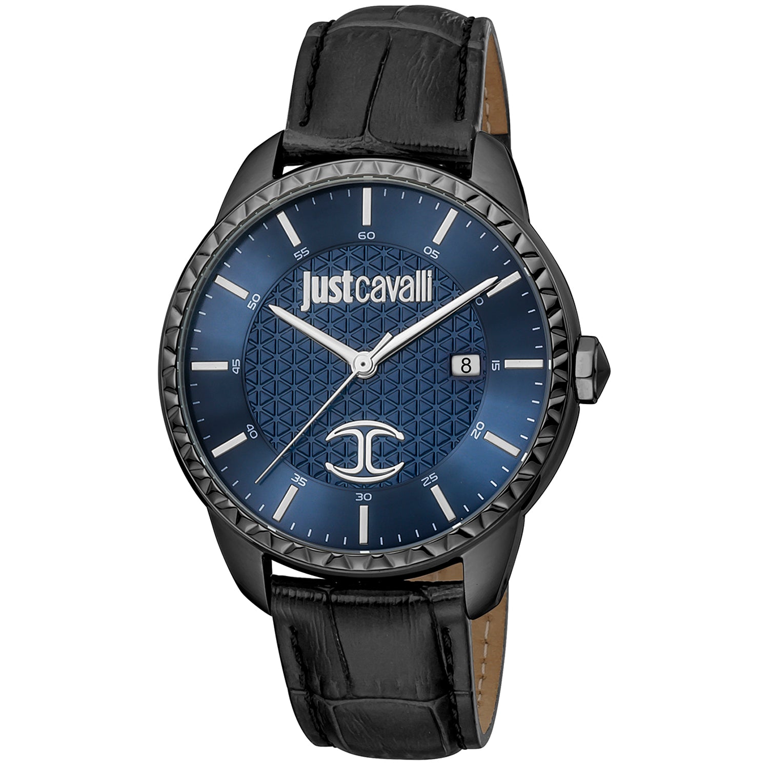 Just Cavalli Watches Just Cavalli Watch Men's Black Leather Strap Quartz JC1G176L0035 Eyeglasses Eyewear UK USA Australia 