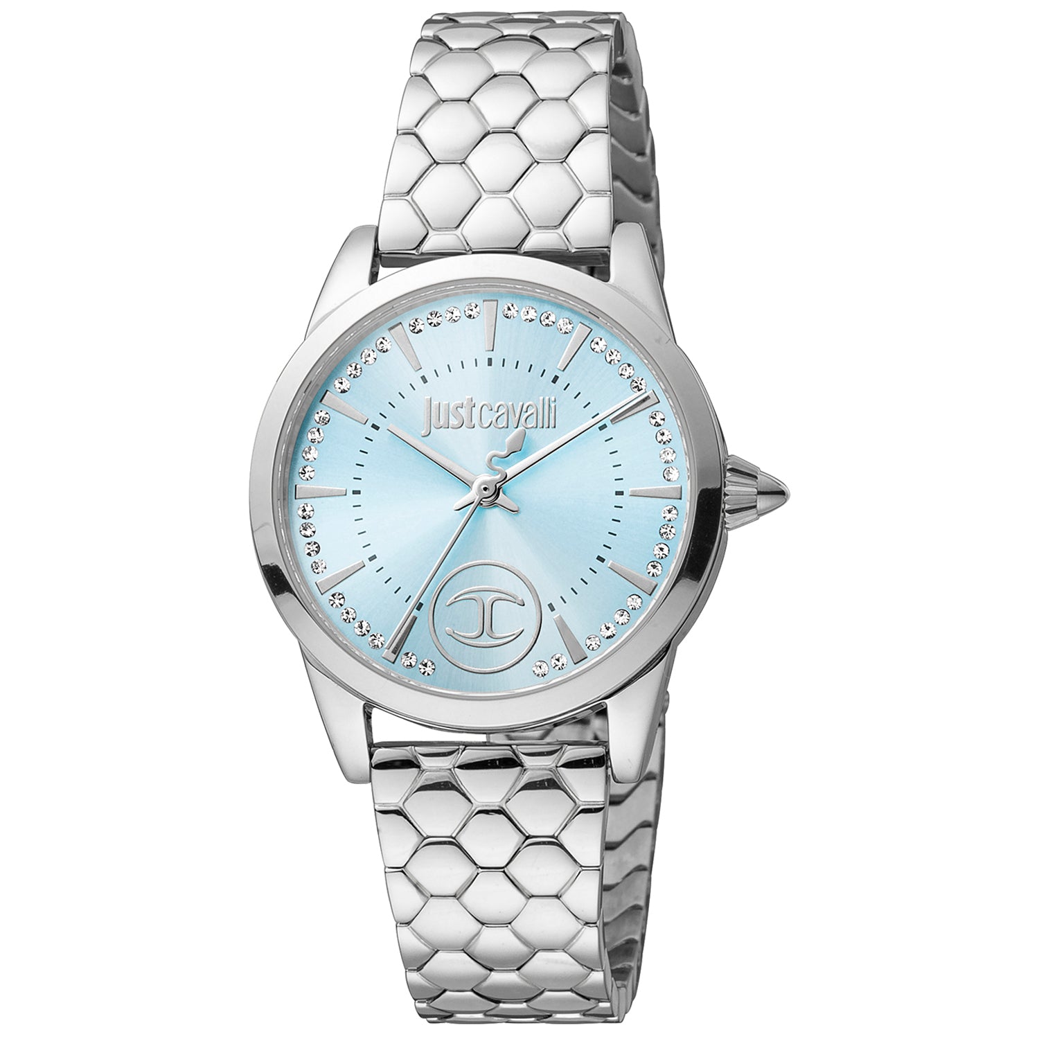 Just Cavalli Watches Just Cavalli Women's Silver Quartz Watch JC1L087M0245 Eyeglasses Eyewear UK USA Australia 