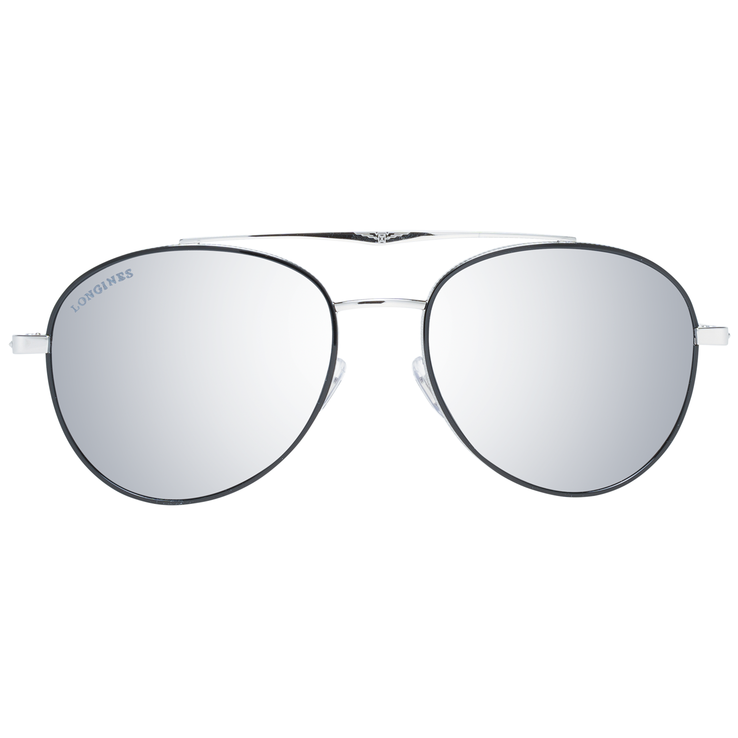 Longines Sunglasses LG0007 H 16C 56 Mirrored Men Black Silver Gradient Metal Pilot Full Rim