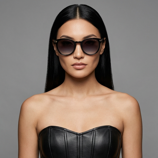 Michael Kors Sunglasses Michael Kors Sunglasses Black Purple Gradient Round MK2023 316311 53mm Eyeglasses Eyewear designer