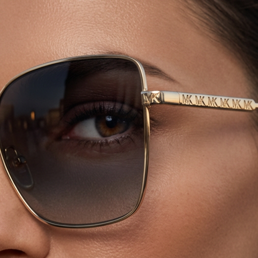 Michael Kors Sunglasses Michael Kors Sunglasses Gold Grey Gradient Trapezium MK1108 10148G 57mm Eyeglasses Eyewear designer