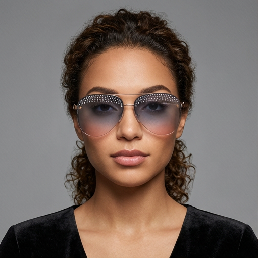 Michael Kors Sunglasses Michael Kors Sunglasses MK1135B 11084Z Rose Gold Blue Pilot-Aviator Unisex 59mm Eyeglasses Eyewear designer