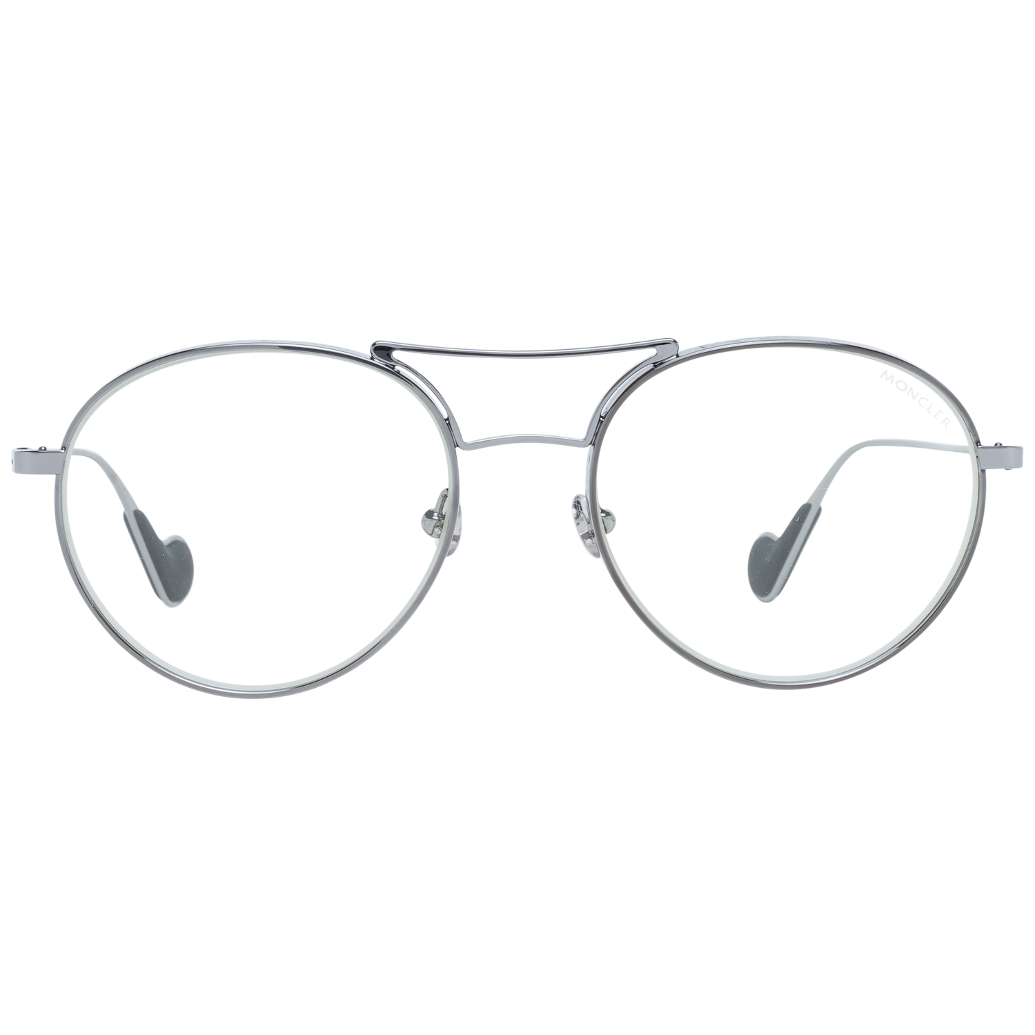 Moncler Eyeglasses Moncler Glasses Frames ML0105 008 54mm - Unisex Gunmetal Round Eyeglasses Eyewear UK USA Australia 