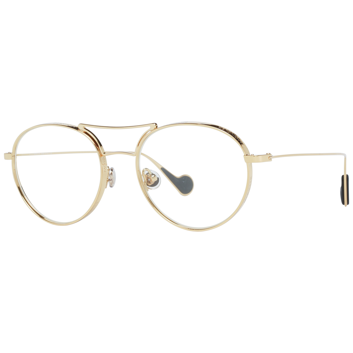 Moncler Eyeglasses Moncler Glasses Frames ML0105 030 54mm - Unisex Gold Round Eyeglasses Eyewear UK USA Australia 