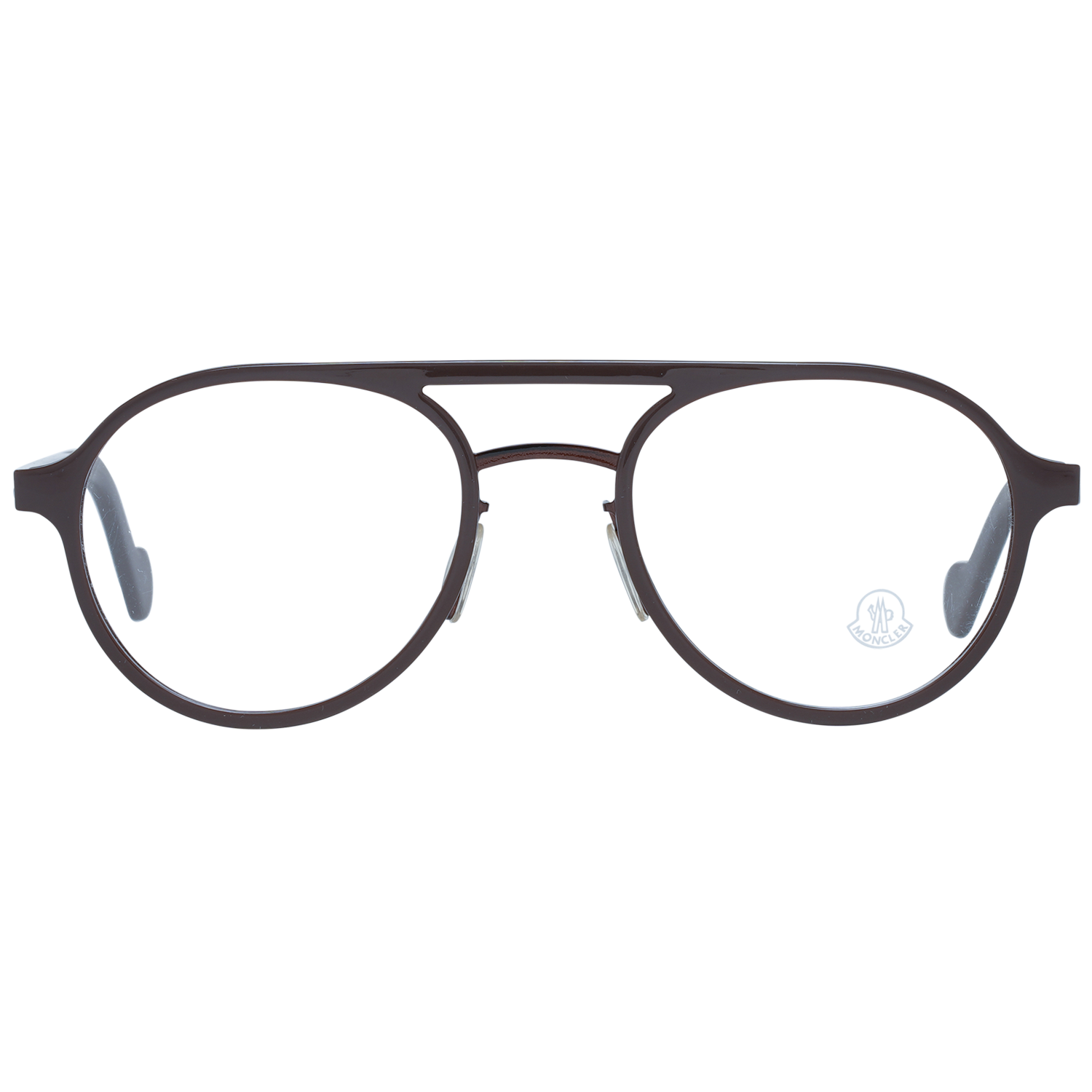 Moncler Eyeglasses Moncler Glasses Frames ML5035 048 51mm Men Brown Metal Pilot-Aviator Eyeglasses Eyewear designer