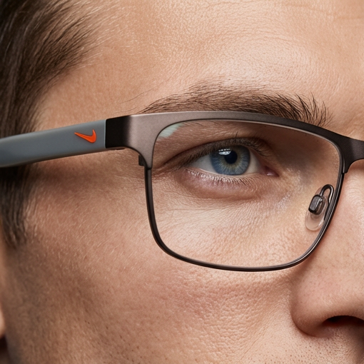 Nike Eyeglasses Nike Eyeglasses 8130 078 Grey Rectangle Full Rim Metal Frames 54mm Eyeglasses Eyewear designer