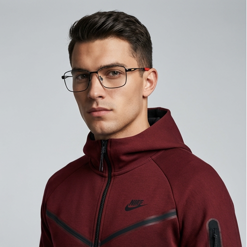 Nike Eyeglasses Nike Eyeglasses NK6046 006 Black Rectangle Full Rim Titanium Frames 53mm Eyeglasses Eyewear designer