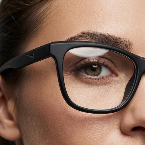 Nike Eyeglasses Nike Eyeglasses NK7047 001 Black Cat Eye Full Rim Stainless Steel Frames 52mm Eyeglasses Eyewear designer