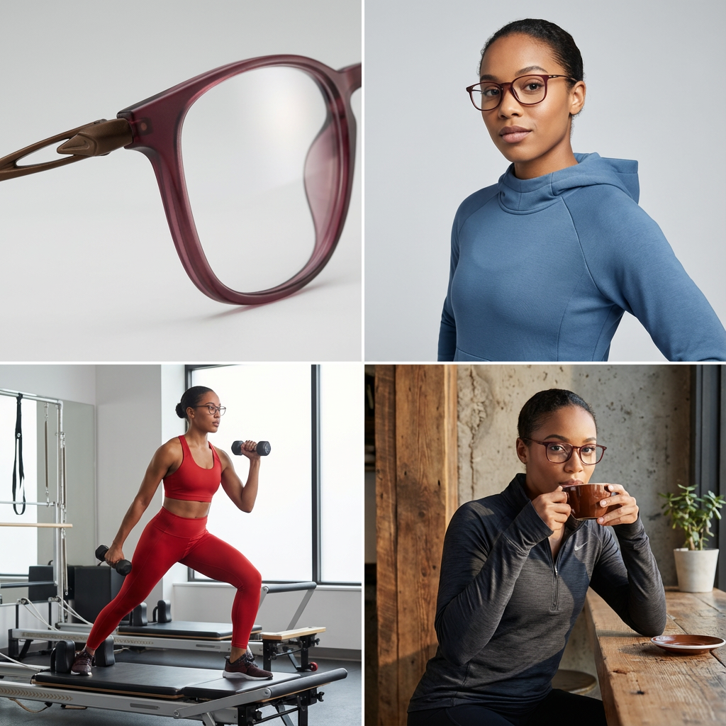 Nike Eyeglasses Nike Eyeglasses NK7151 604 Rose Brown Round Full Rim Titanium Frames 49mm Eyeglasses Eyewear designer